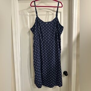 Old Navy Cami Dress 4X Navy Blue Patterned Dress